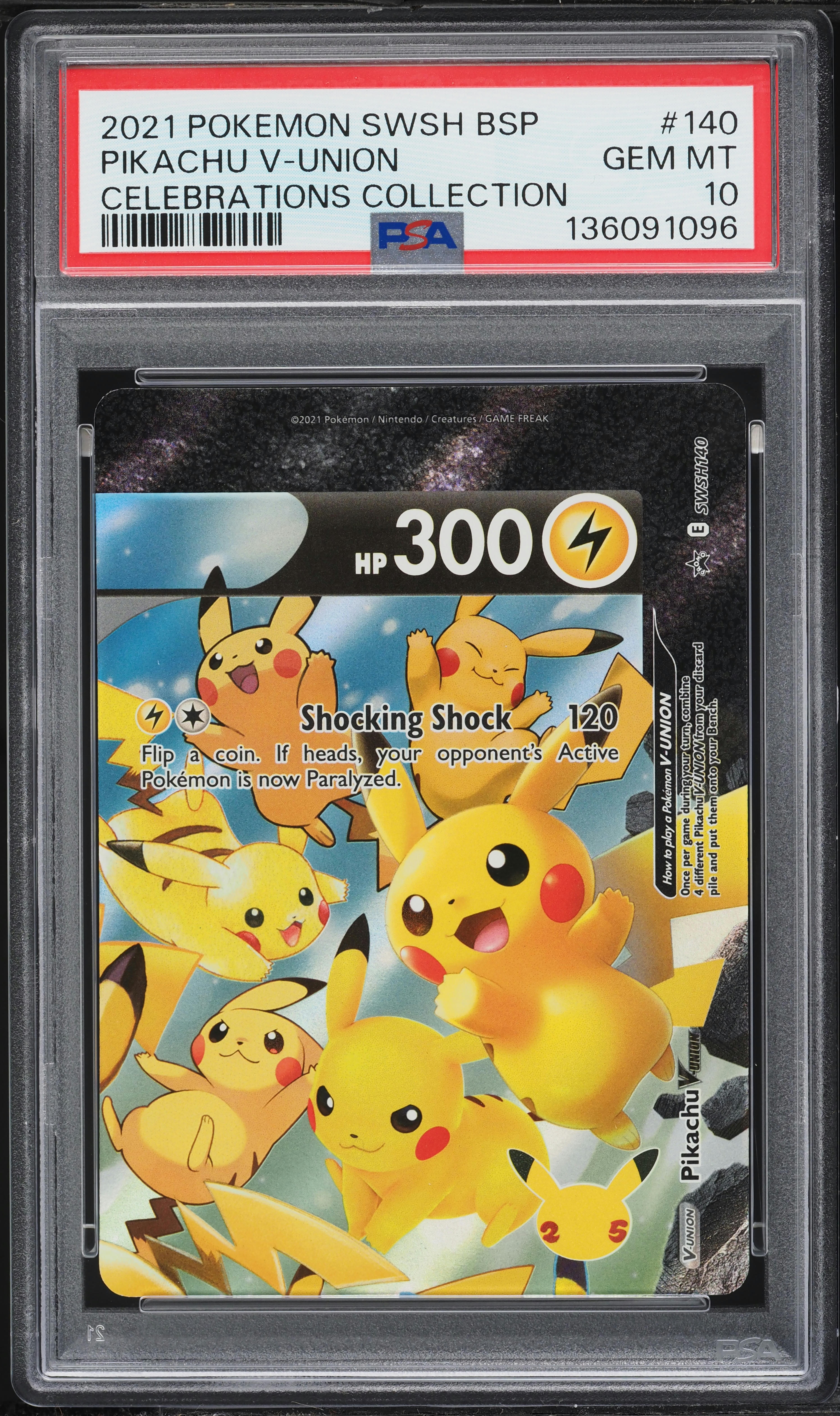 2021 Pokemon Sword & Shield Promo Celebrations Full Art Pikachu V