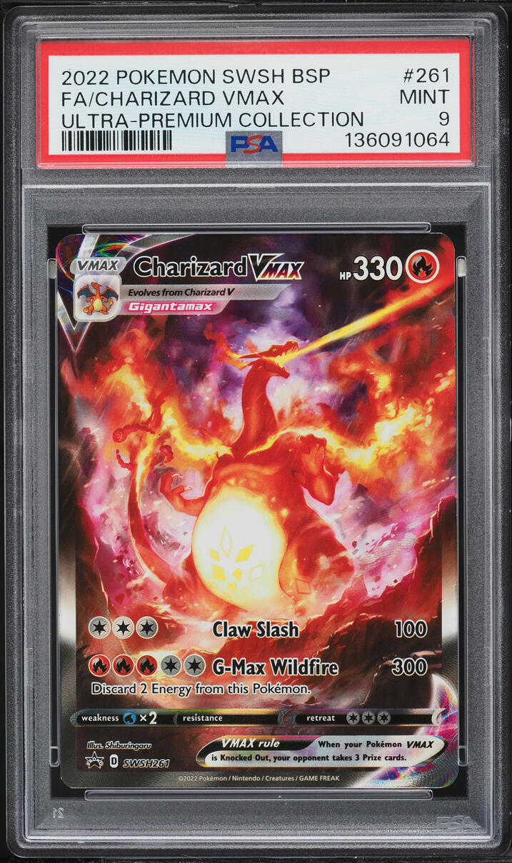 2022 Pokemon Sword & Shield Promo Ultra Premium Full Art Charizard VMAX #SWSH261 PSA 9 MINT