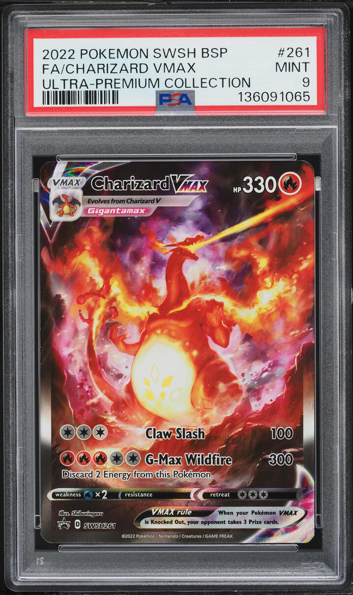 2022 Pokemon Sword & Shield Promo Ultra Premium Full Art Charizard VMAX #SWSH261 PSA 9 MINT
