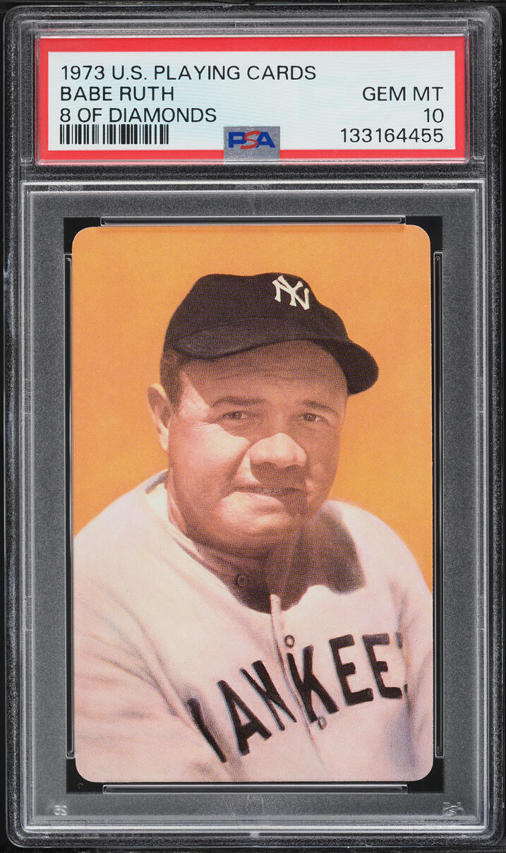 1973 U.S. Playing Cards Babe Ruth 8 OF DIAMONDS PSA 10 GEM MINT