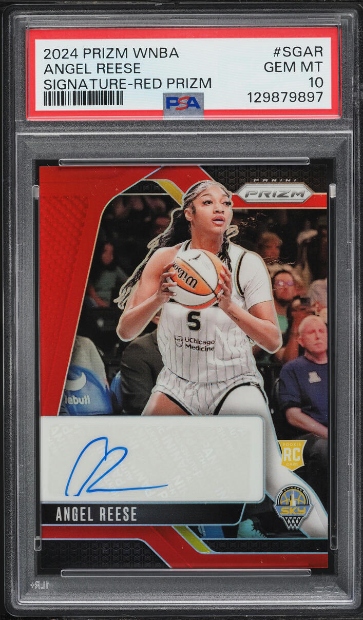 2024 Panini Prizm WNBA Red Angel Reese ROOKIE AUTO JERSEY # 5/99 #SG-AR PSA 10 GEM MINT