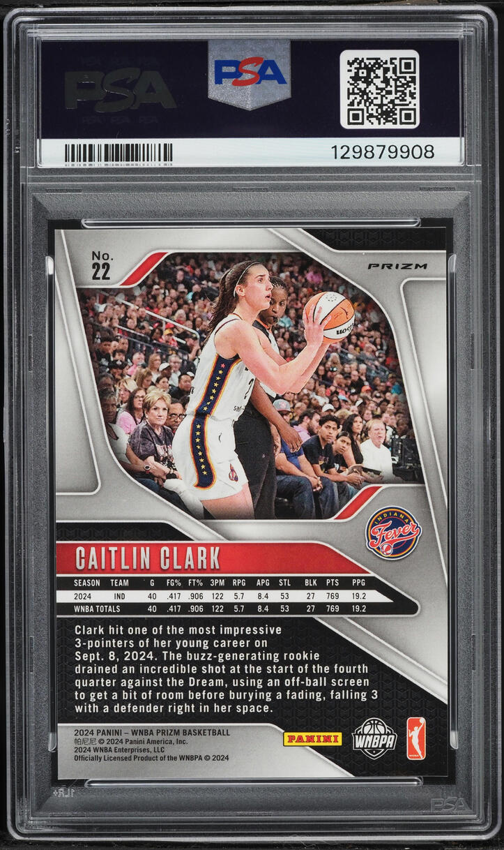 2024 Panini Prizm WNBA Silver Caitlin Clark ROOKIE #22 PSA 9 MINT
