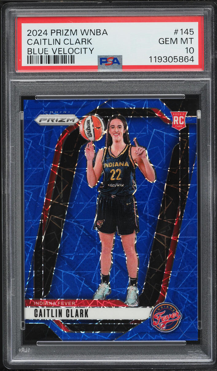 2024 Panini Prizm WNBA Blue Velocity Caitlin Clark ROOKIE #145 PSA 10 GEM MINT