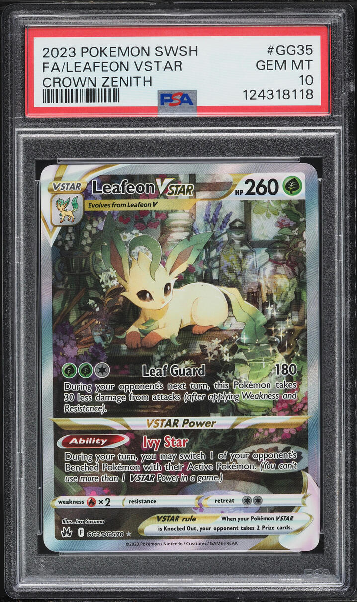 2023 Pokemon Sword & Shield Crown Zenith Alt Art Leafeon VSTAR #GG35 PSA 10 GEM MINT