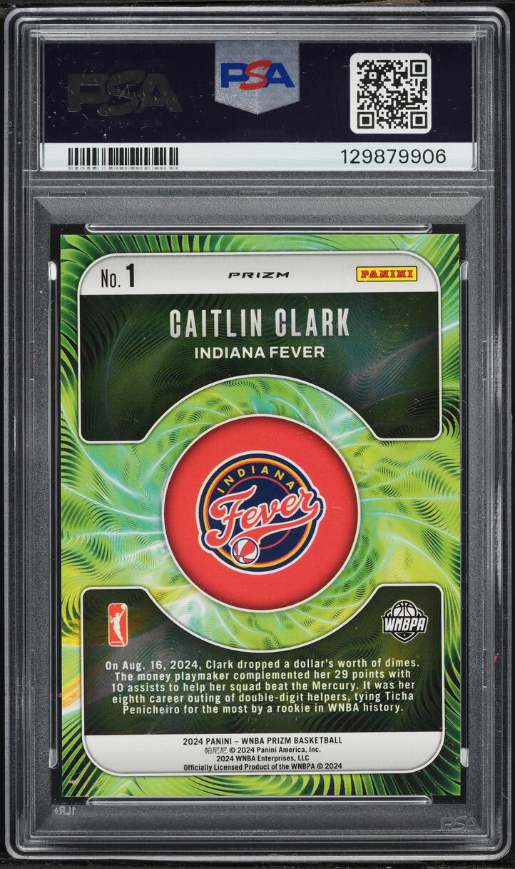 2024 Panini Prizm WNBA Fractal Green Caitlin Clark ROOKIE #1 PSA 10 GEM MINT