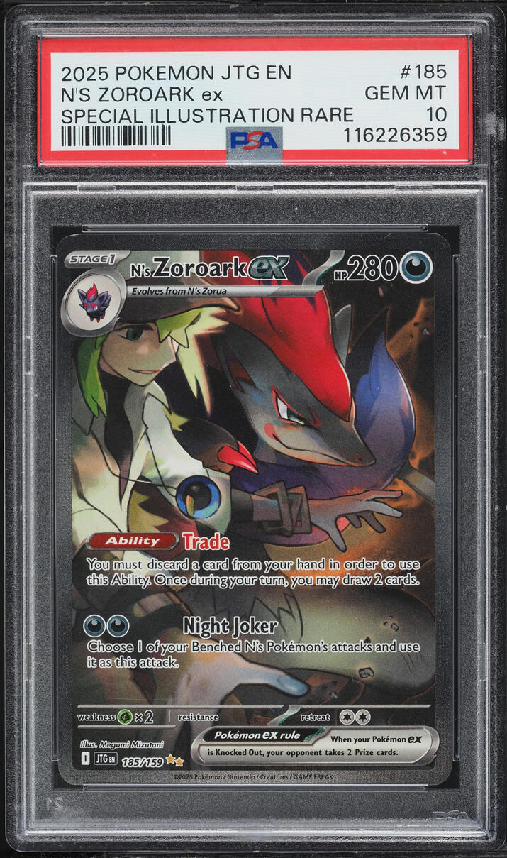 2025 Pokemon Scarlet & Violet Journey Together SIR N's Zoroark Ex #185 PSA 10 GEM MINT