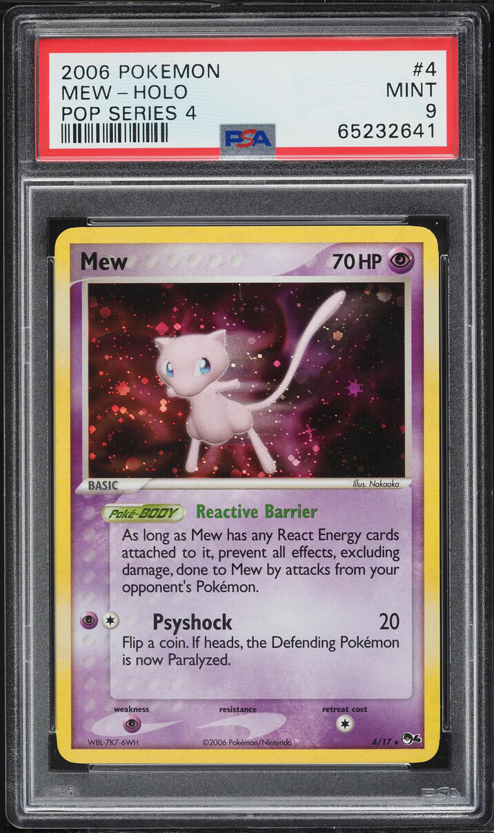 2006 Pokemon POP Series 4 Holo Mew #4 PSA 9 MINT on Fanatics Collect