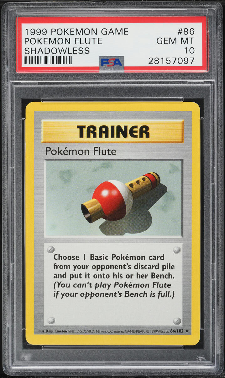 1999 Pokemon Base Set Shadowless Pokemon Flute #86 PSA 10 GEM MINT