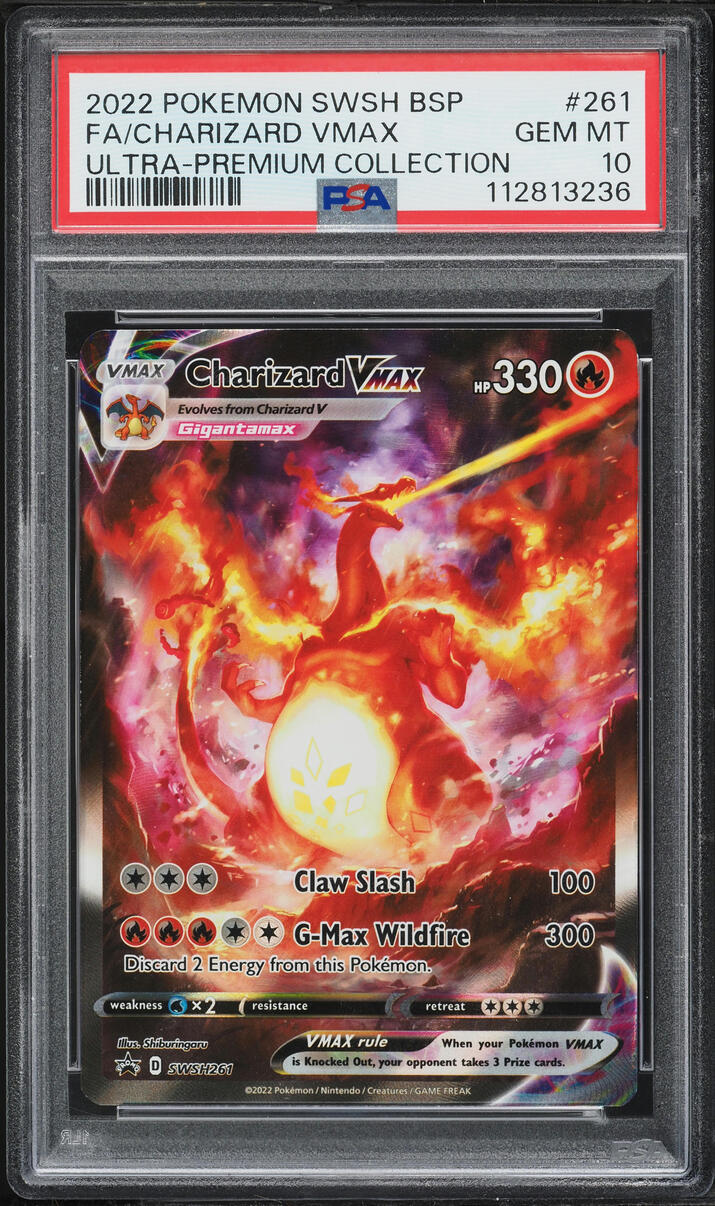 2022 Pokemon Sword & Shield Promo Ultra Premium Full Art Charizard VMAX #SWSH261 PSA 10 GEM