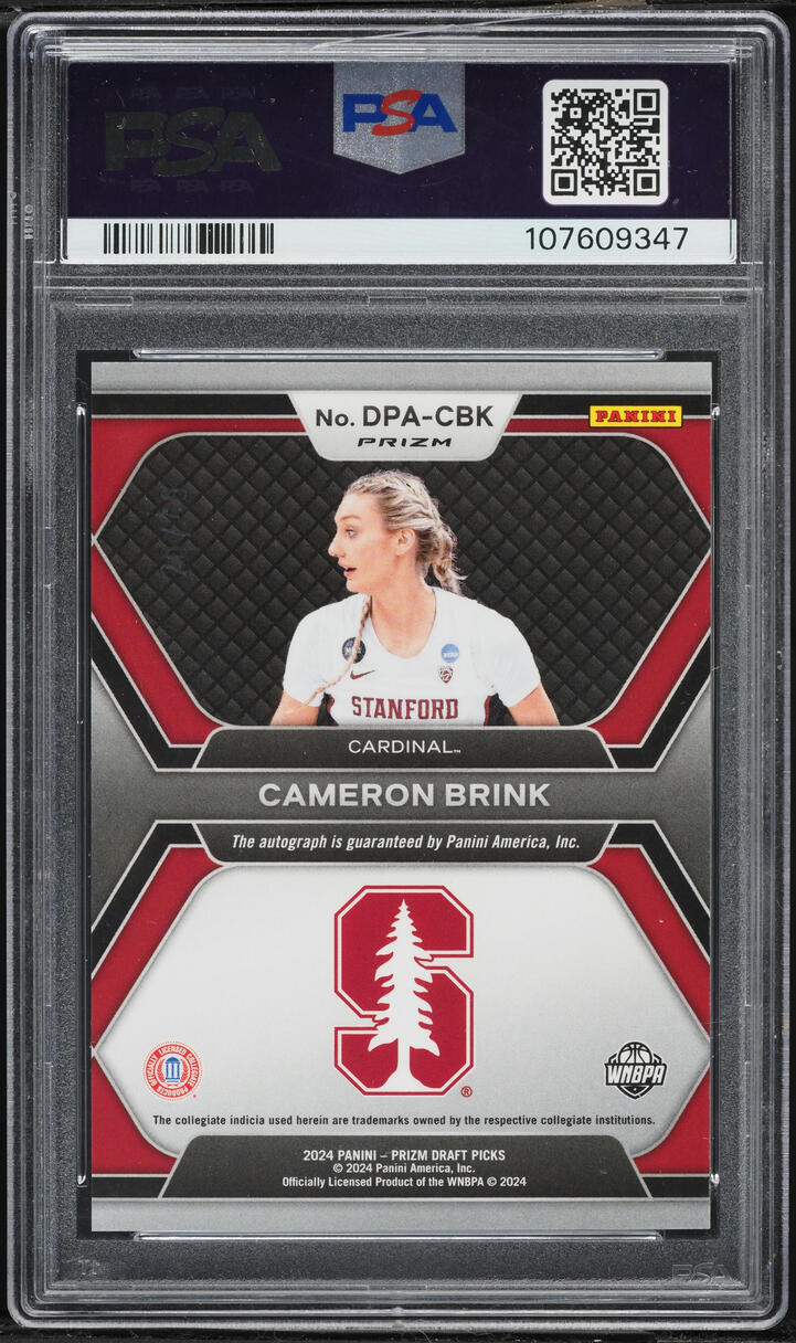 2024 Panini Prizm Draft Picks Orange Pulsar Cameron Brink ROOKIE AUTO #DPACBK PSA 10 GEM MINT