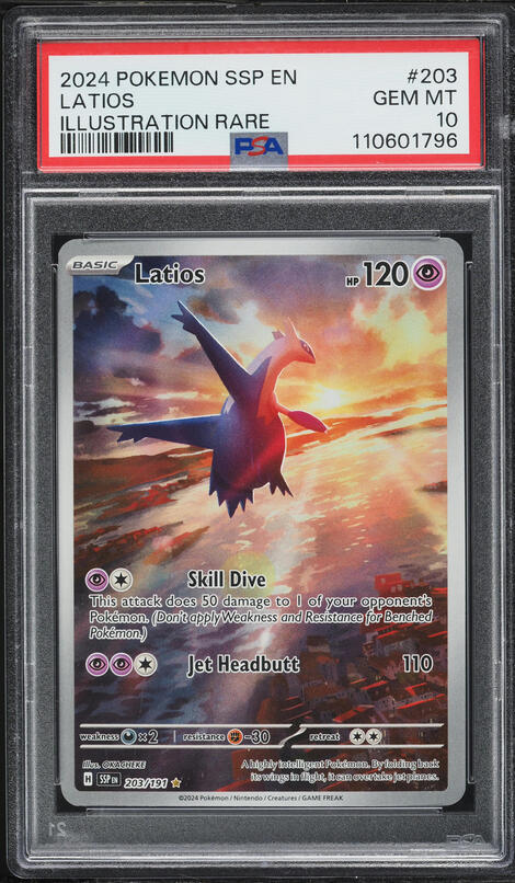 2024 Pokemon Scarlet & Violet Surging Sparks IR Latios #203 PSA 10 GEM MINT