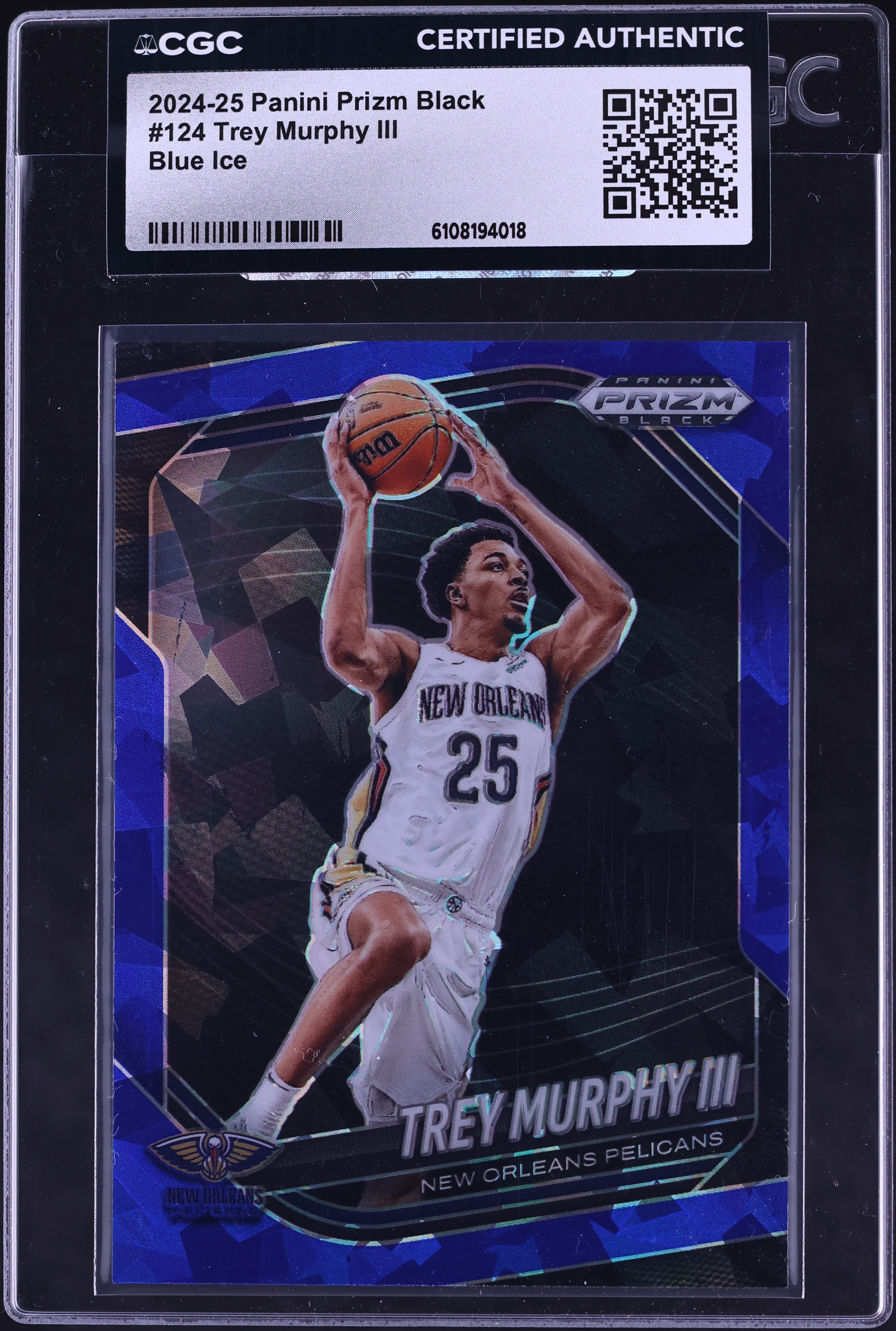 2024 Panini Prizm Black Basketball Blue Ice Trey Murphy III #124 CGC AUTH