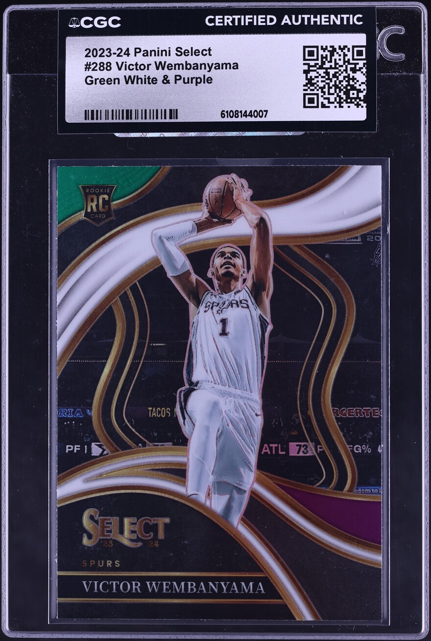 2023 Select Courtside Green White & Purple Prizm Victor Wembanyama ROOKIE #288 CGC AUTH