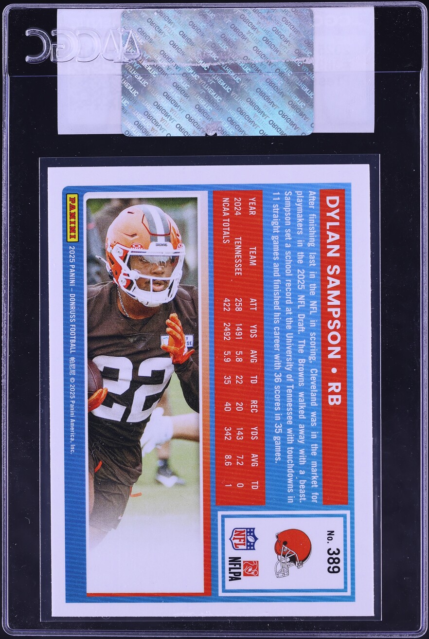 2025 Donruss Press Proof Green Dylan Sampson ROOKIE #389 CGC AUTH