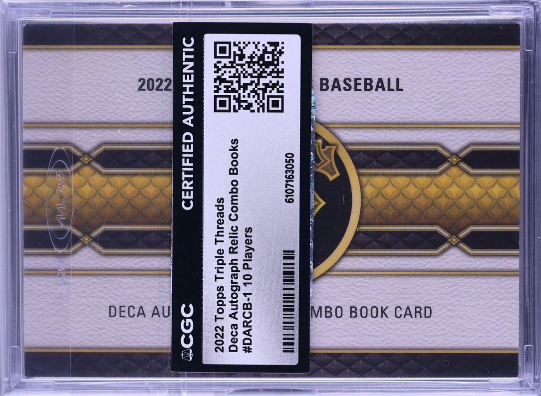 2022 Topps Triple Threads Deca Combo Books Carlton Jenkins PATCH AUTO /5 #DARCB-1 CGC AUTH
