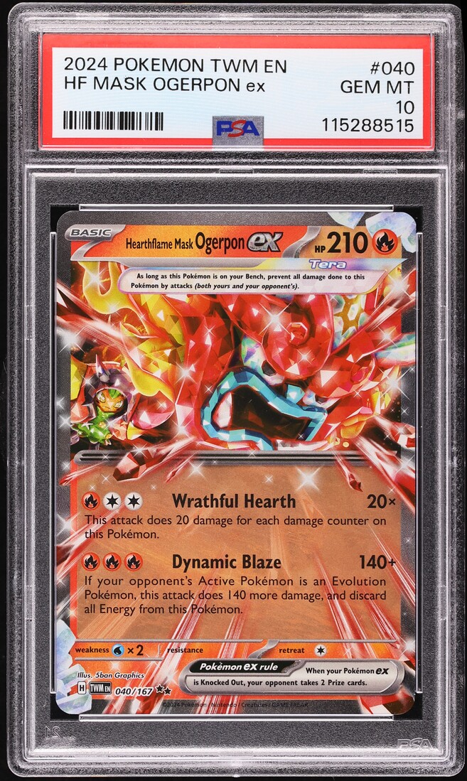 2024 Pokemon SV Twilight Masquerade Heartflame Mask Ogerpon Ex #040 PSA 10 GEM MINT