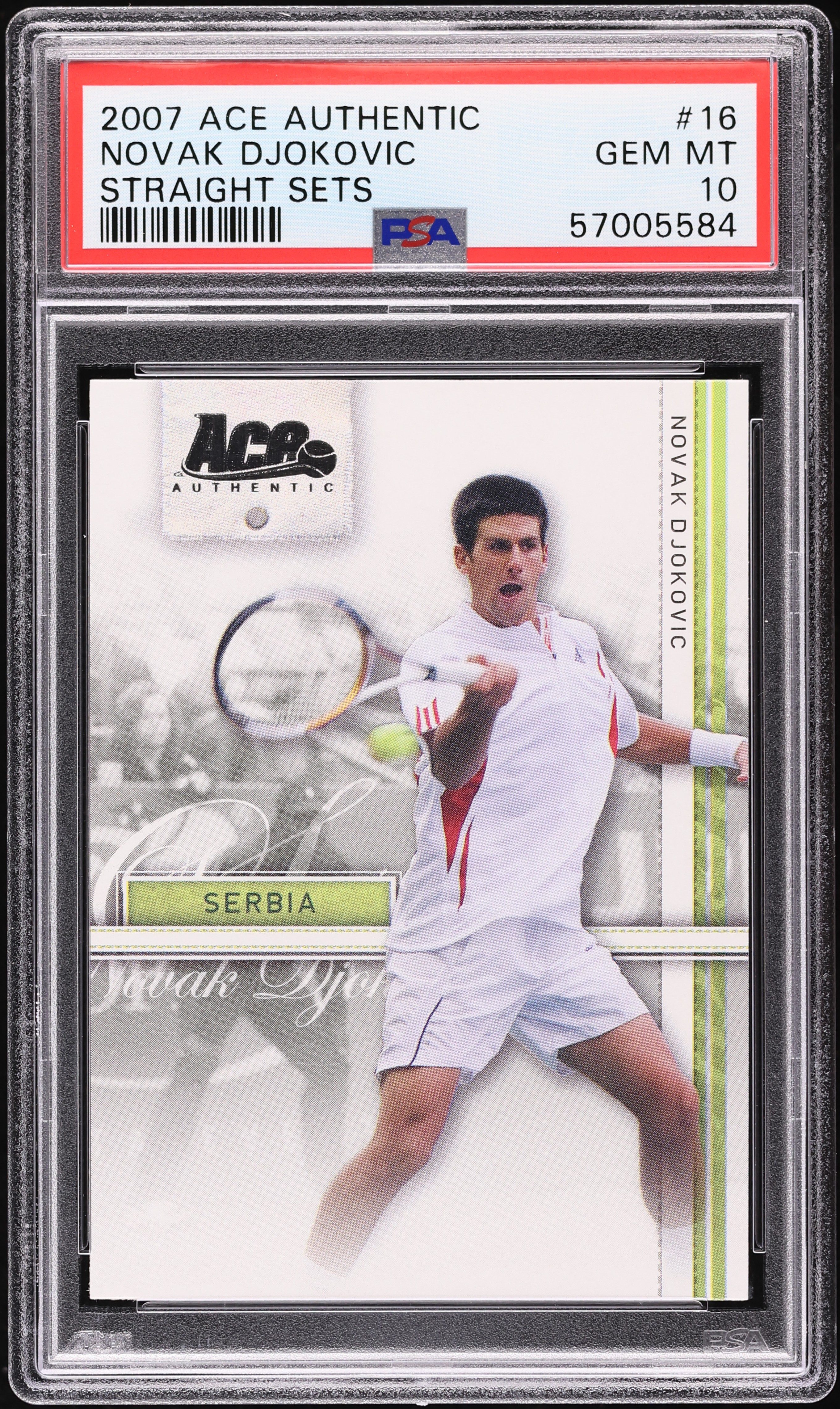 2007 レアPSA10‼️ルーキーカード　NOVAK DJOKOVIC RC 2007 Ace Authentic Straight Sets Novak Djokovic #16 PSA 10 GEM