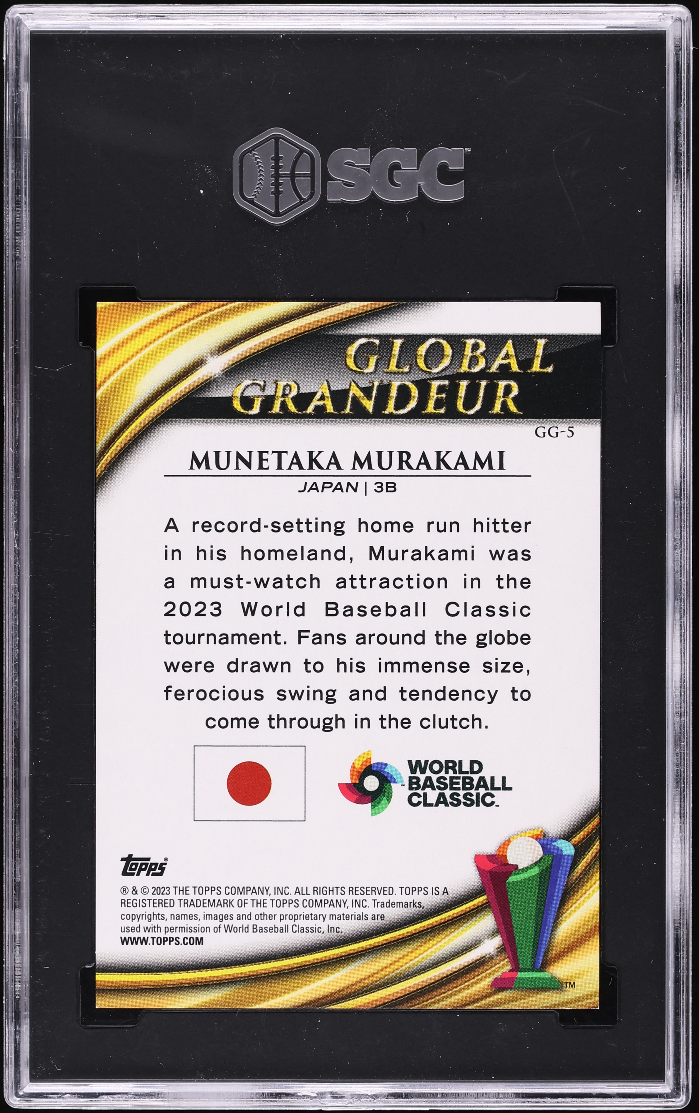 2023 Topps WBC Global Grandeur Black Difractor Foil Munetaka