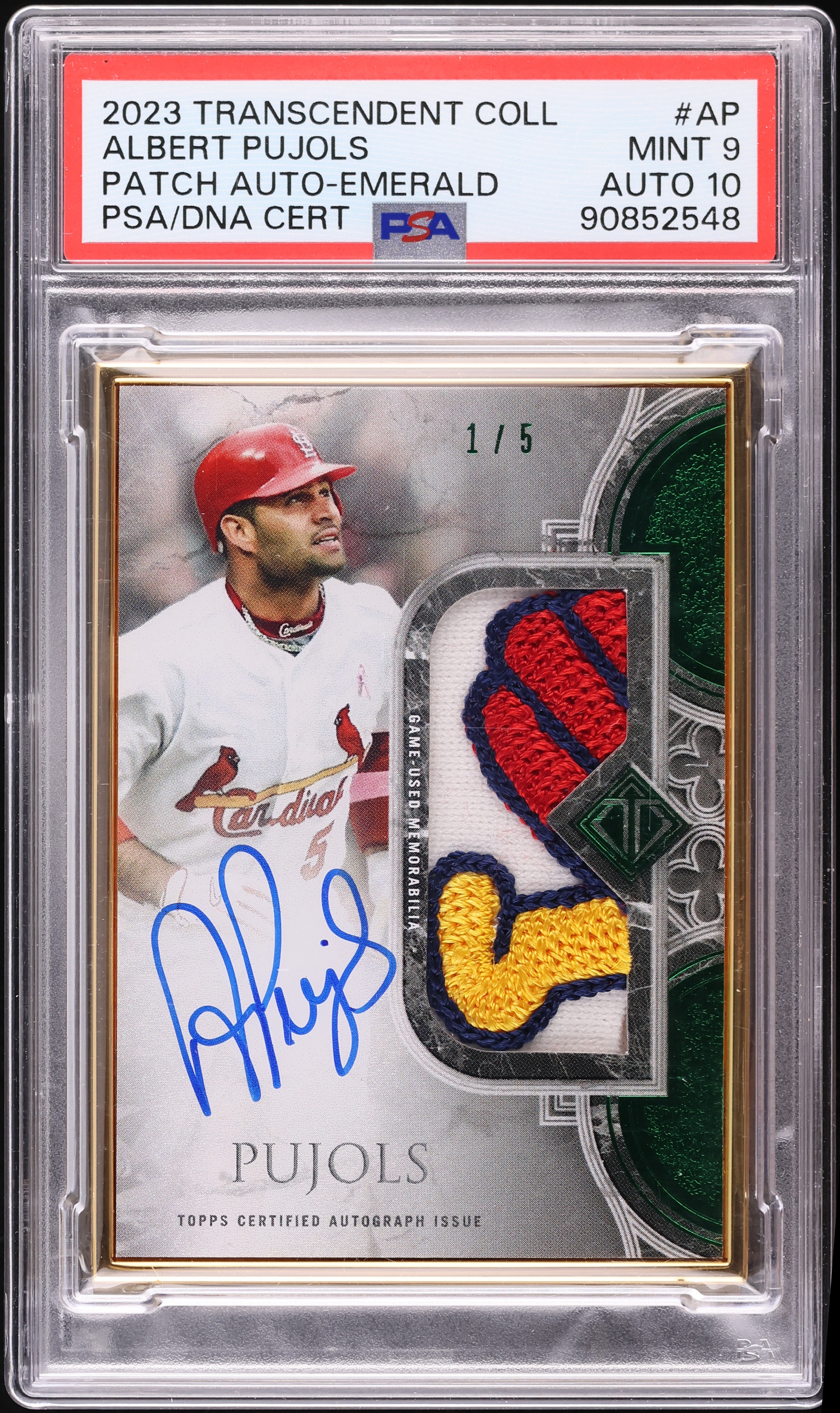 2023 Topps Archives Albert Pujols Autograph 1/1 Topps Chrome