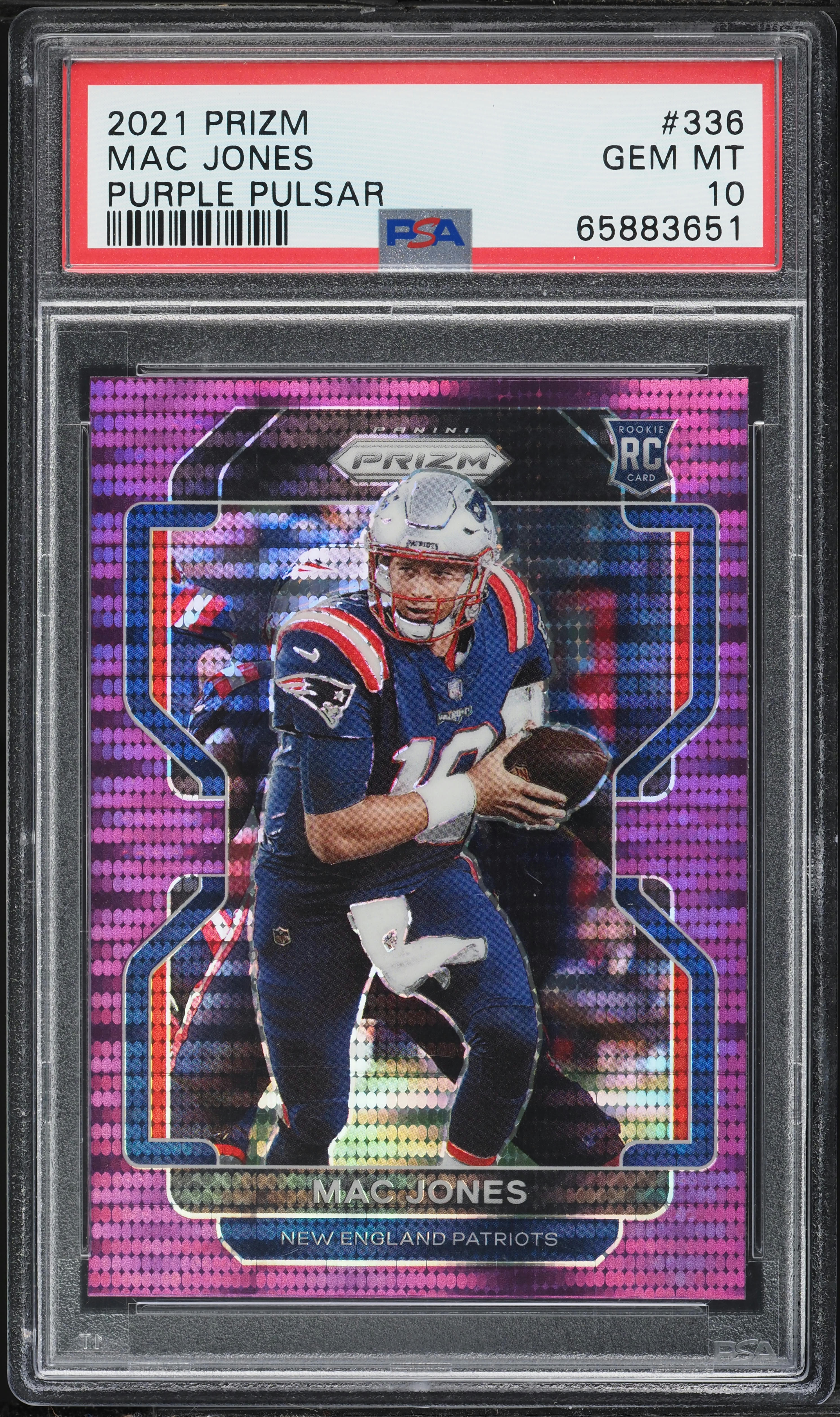 2021 Panini Prizm Purple Pulsar Mac Jones ROOKIE #336 PSA 10 GEM