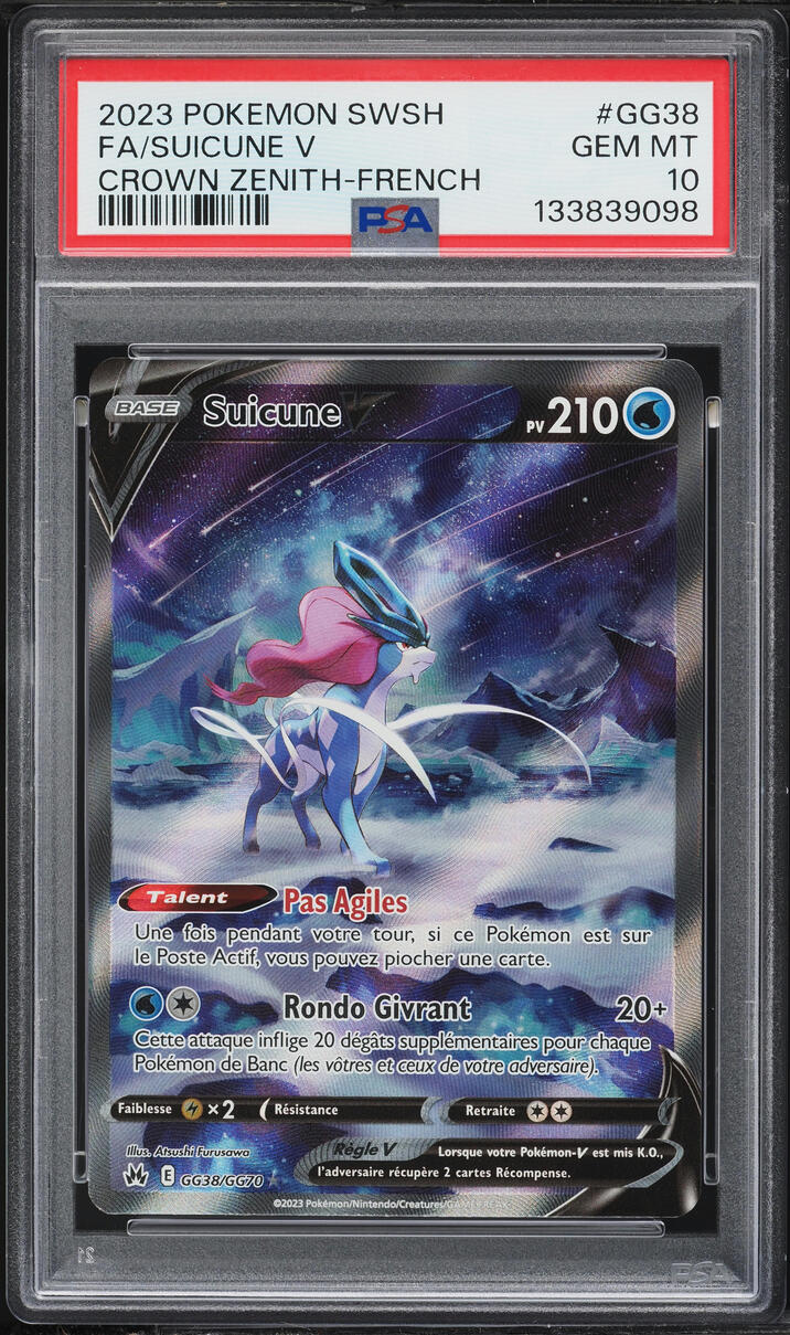 2023 Pokemon SWSH Crown Zenith French Full Art Suicune V #GG38 PSA 10 GEM MINT