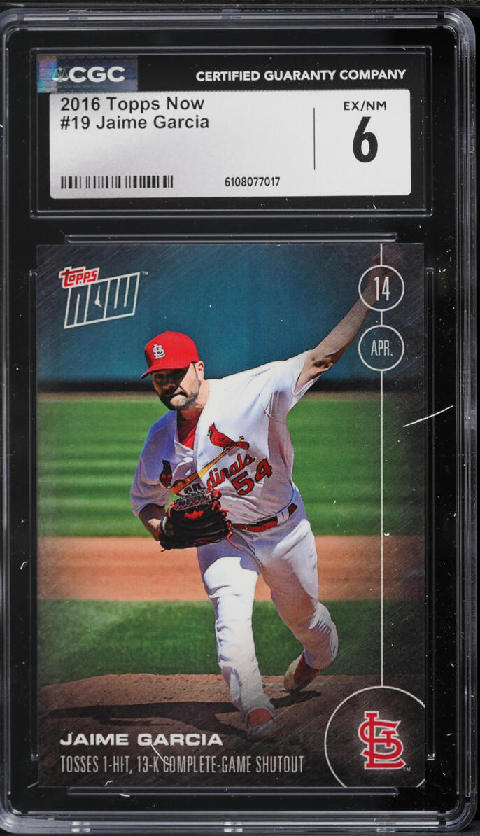 2016 Topps Now Jaime Garcia #19 CGC 6 EXMT