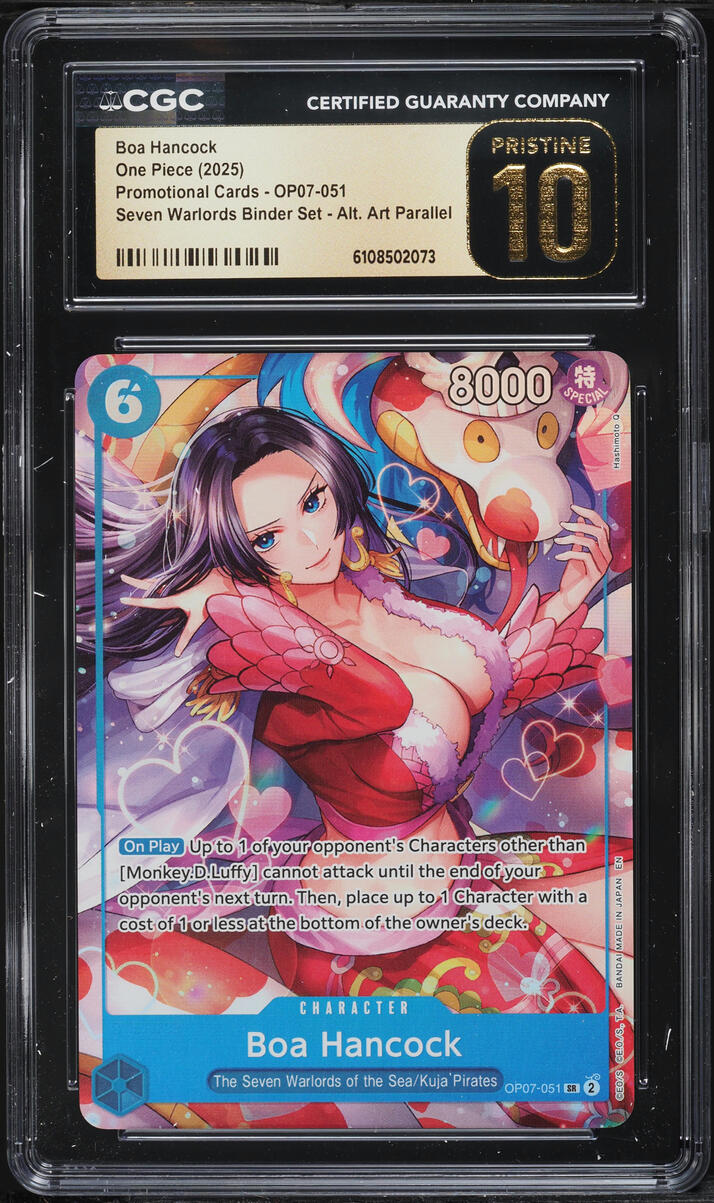 2025 One Piece Seven Warlords Binder Set Alt Art Boa Hancock #OP07-051 CGC 10 PRISTINE