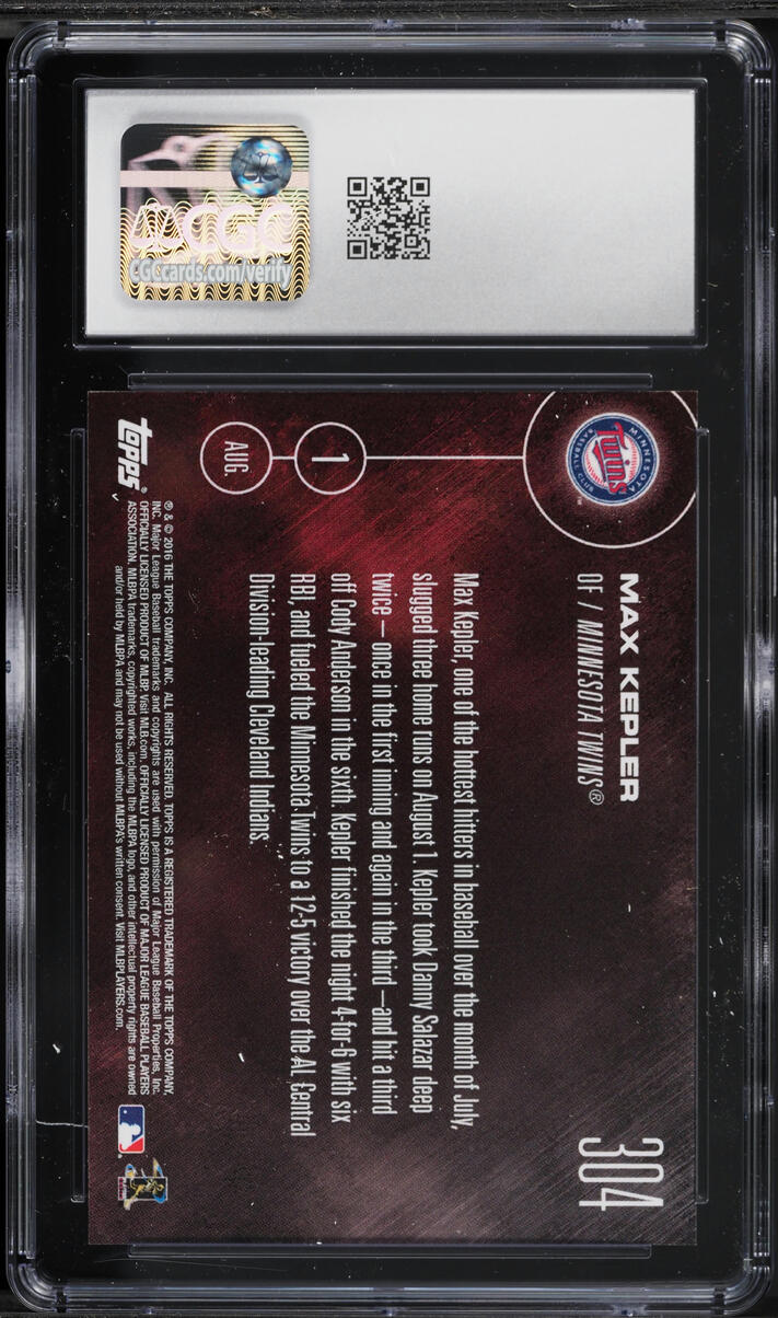 2016 Topps Now Max Kepler ROOKIE #304 CGC 9 MINT