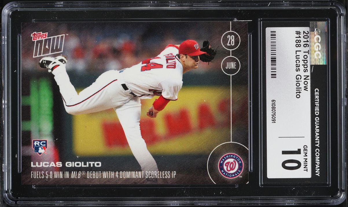 2016 Topps Now Lucas Giolito ROOKIE #188 CGC 10 GEM MINT