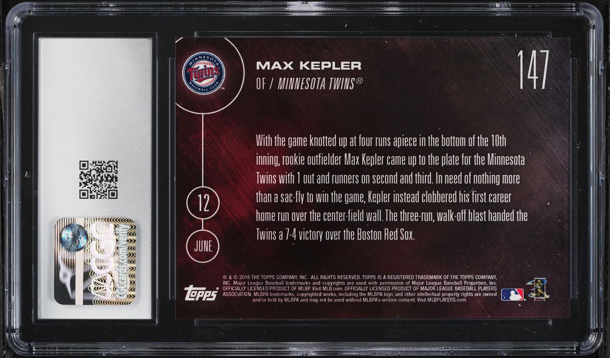 2016 Topps Now Max Kepler ROOKIE #147 CGC 9 MINT