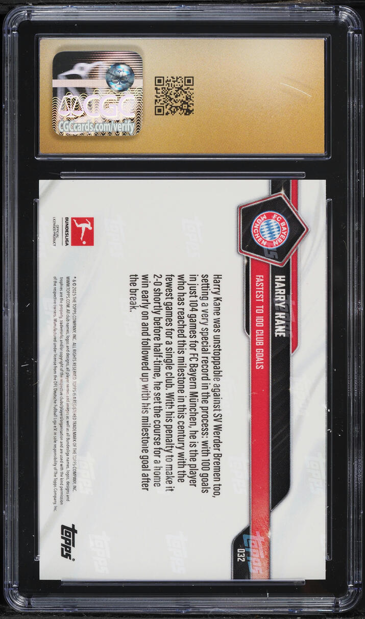 2025 Topps Now Bundesliga Harry Kane #032 CGC 10 PRISTINE