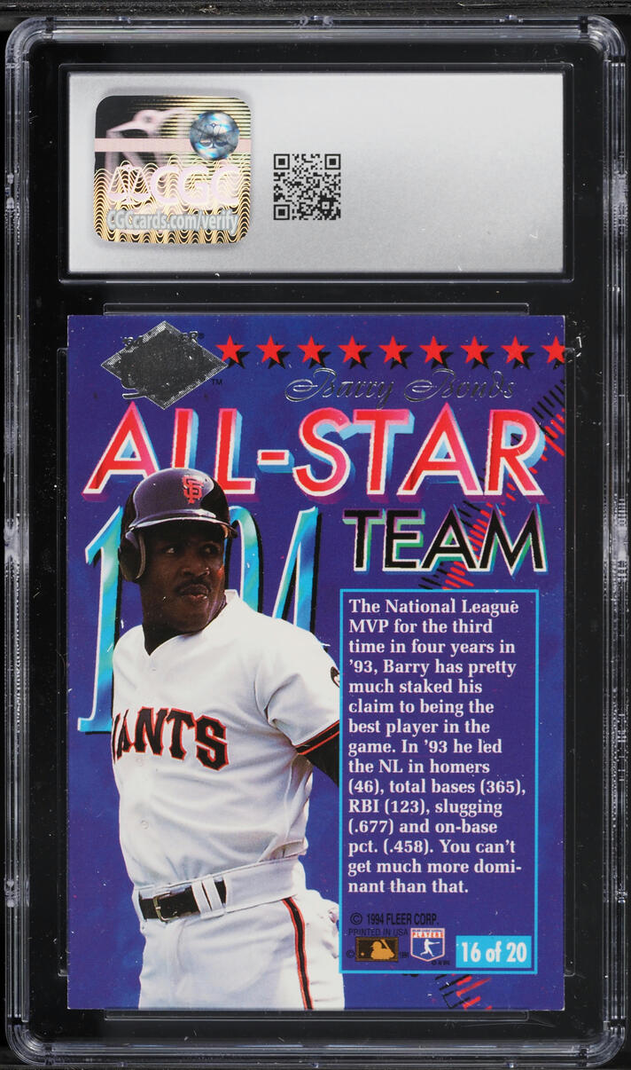 1994 Ultra All-Star Team Barry Bonds #16 CGC 6 EXMT