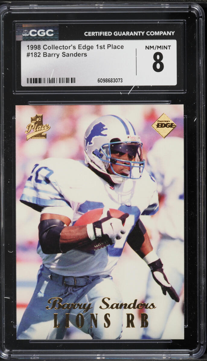 1998 Collector's Edge 1st Place Barry Sanders #182 CGC 8 NM-MT