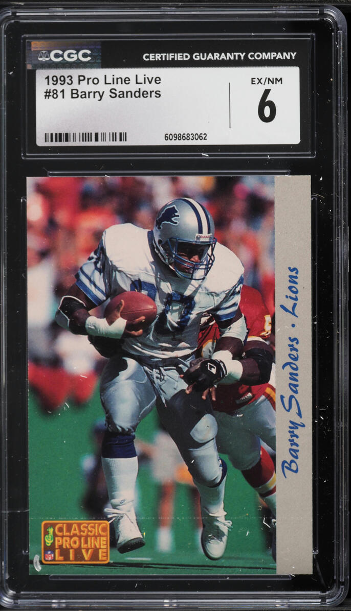 1993 Classic Pro Line Live Barry Sanders #81 CGC 6 EXMT