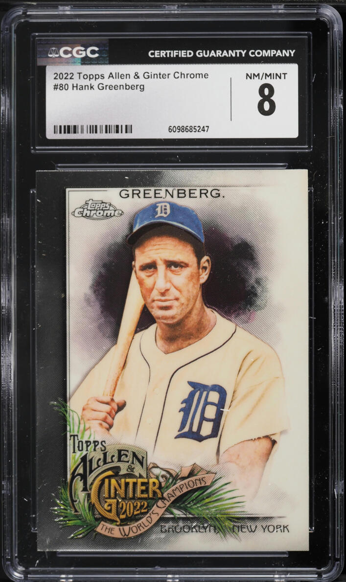 2022 Topps Chrome Allen & Ginter Hank Greenberg #80 CGC 8 NM-MT