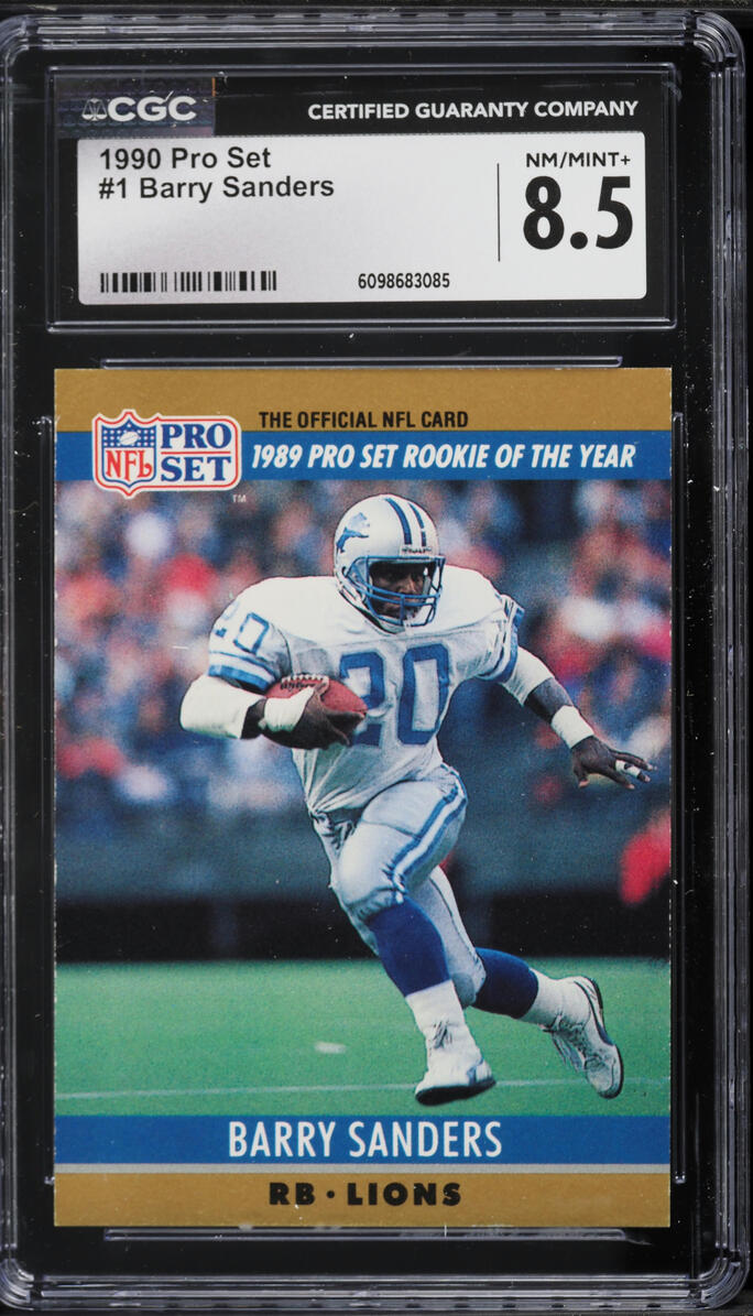 1990 Pro Set Rookie Of The Year Barry Sanders #1 CGC 8.5 NM-MT+
