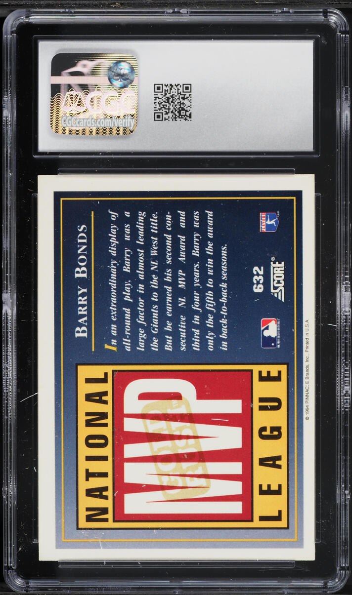 1994 Score Gold Rush Barry Bonds #632 CGC 7.5 NRMT+