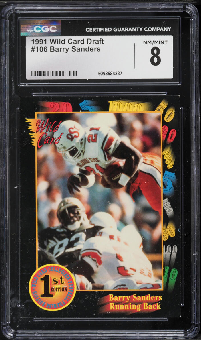 1991 Wild Card Draft Barry Sanders #106 CGC 8 NM-MT