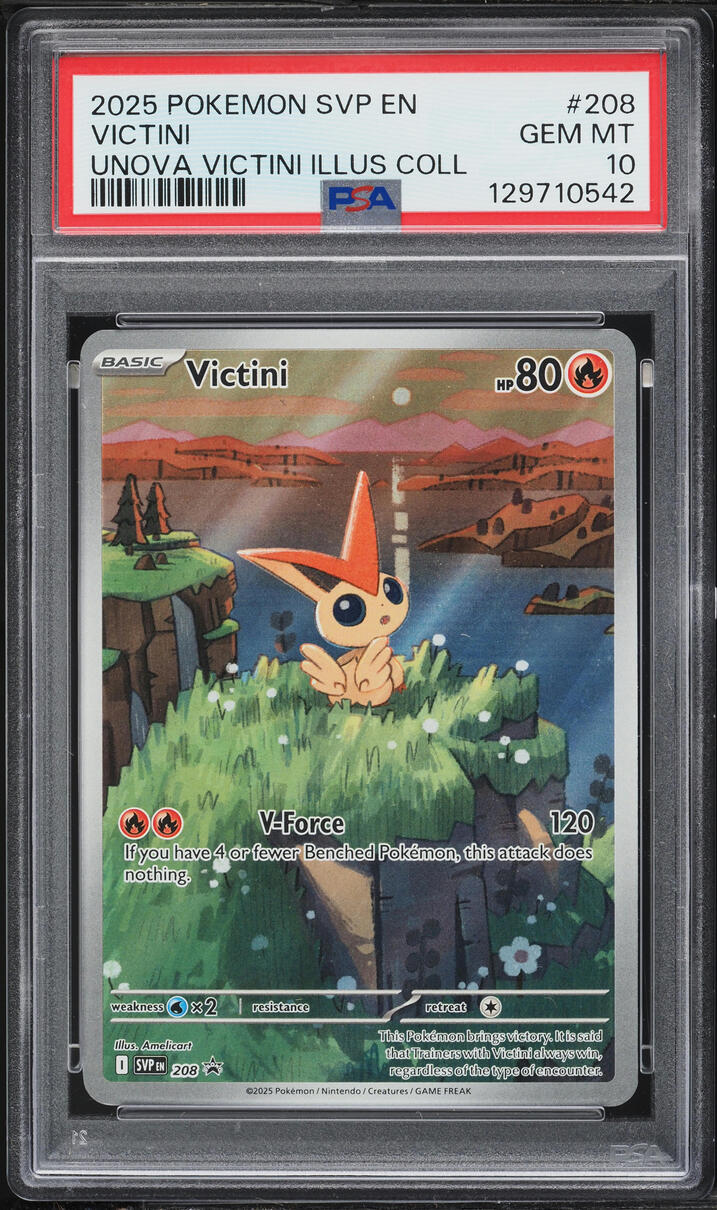 2025 Pokemon Scarlet & Violet Promo Unova Illustration Full Art Victini #208 PSA 10 GEM MINT