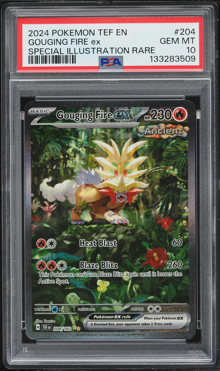 2024 Pokemon Scarlet & Violet Temporal Forces SIR Gouging Fire ex #204 PSA 10 GEM MINT