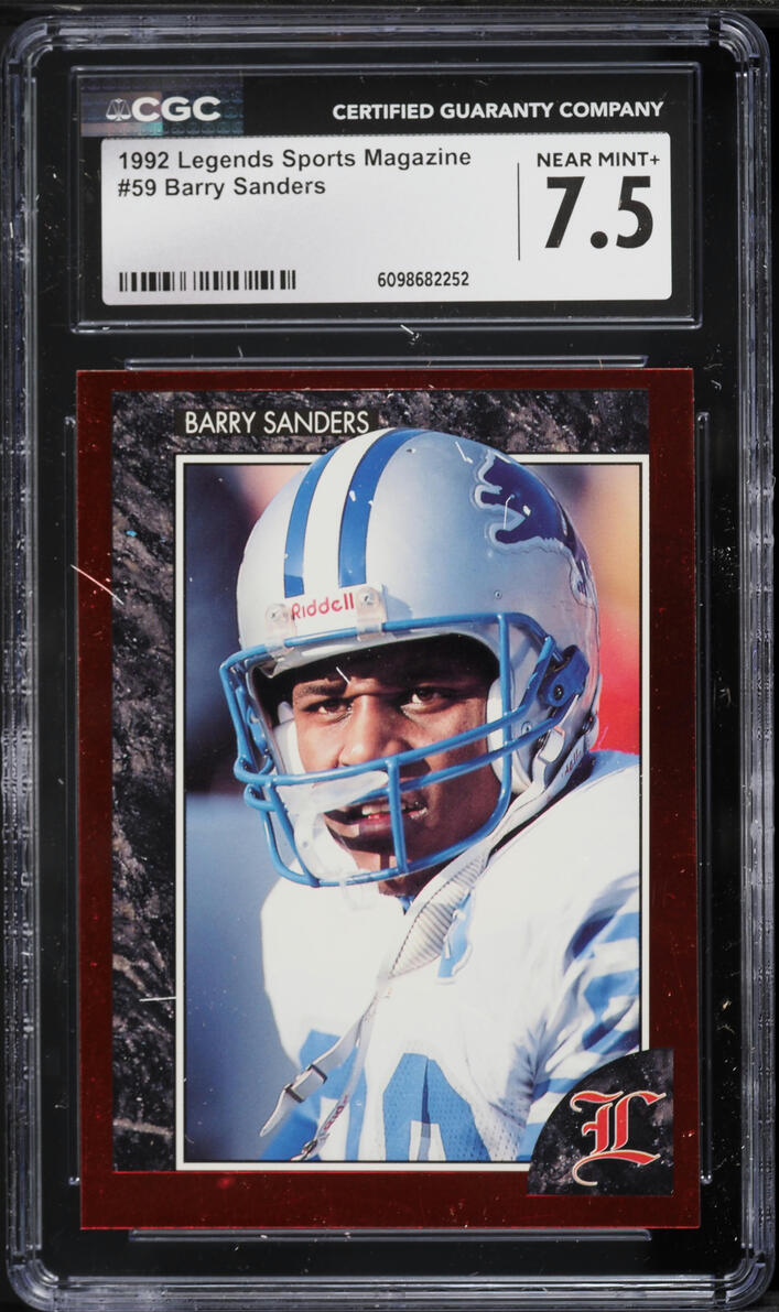 1992 Legends Sports Magazine Barry Sanders #59 CGC 7.5 NRMT+