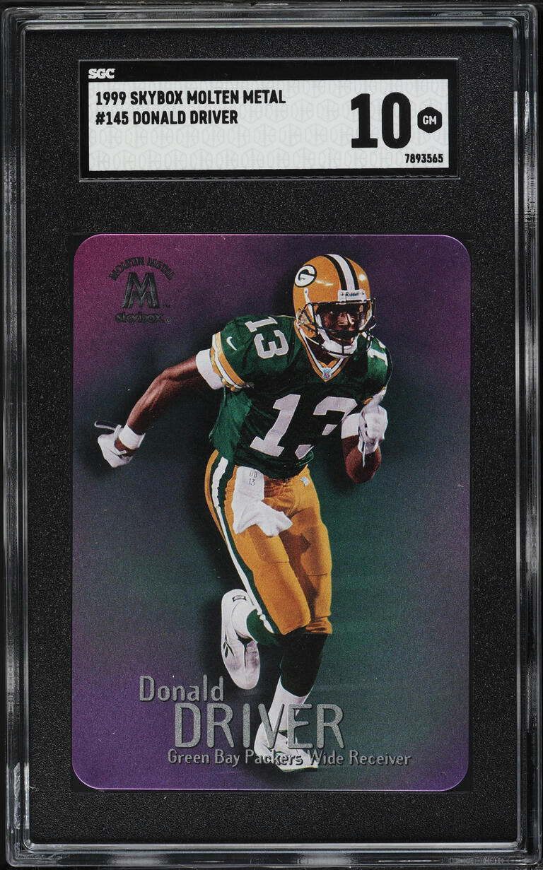 1999 Skybox Molten Metal Donald Driver ROOKIE #145 SGC 10 GEM MINT