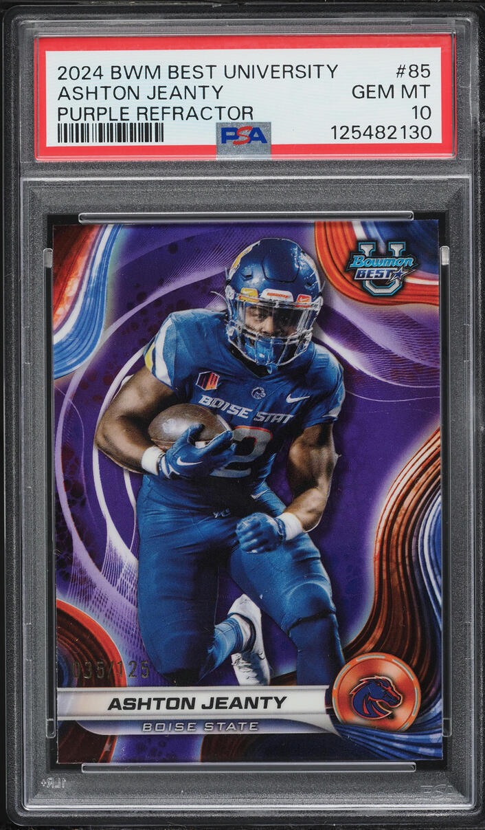 2024 Bowman Best University Purple Refractor Ashton Jeanty #85 PSA 10 GEM MINT