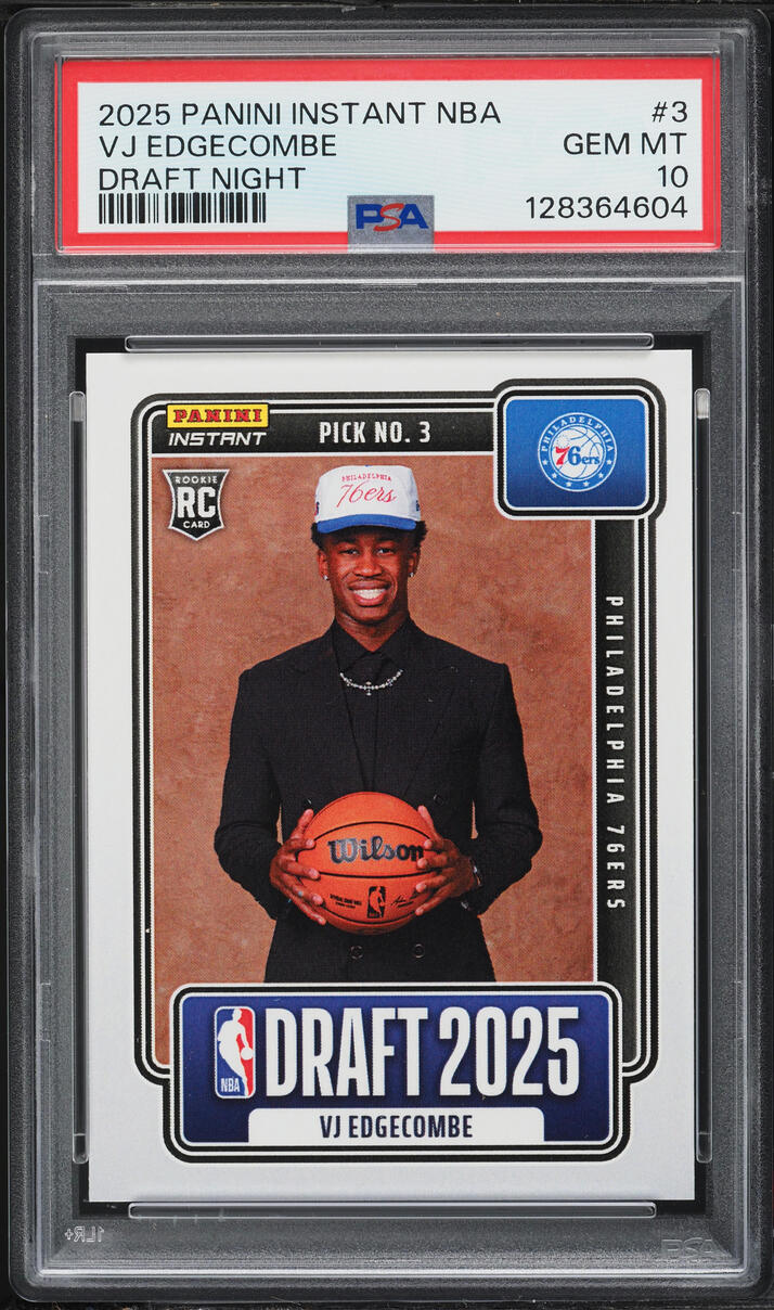 2025 Panini Instant NBA Draft Night V.J. Edgecombe ROOKIE /3816 #3
