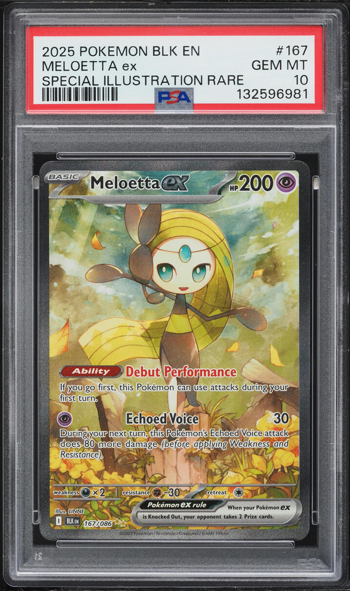 2025 Pokemon Scarlet & Violet Black Bolt SIR Meloetta Ex #167 PSA 10 GEM MINT