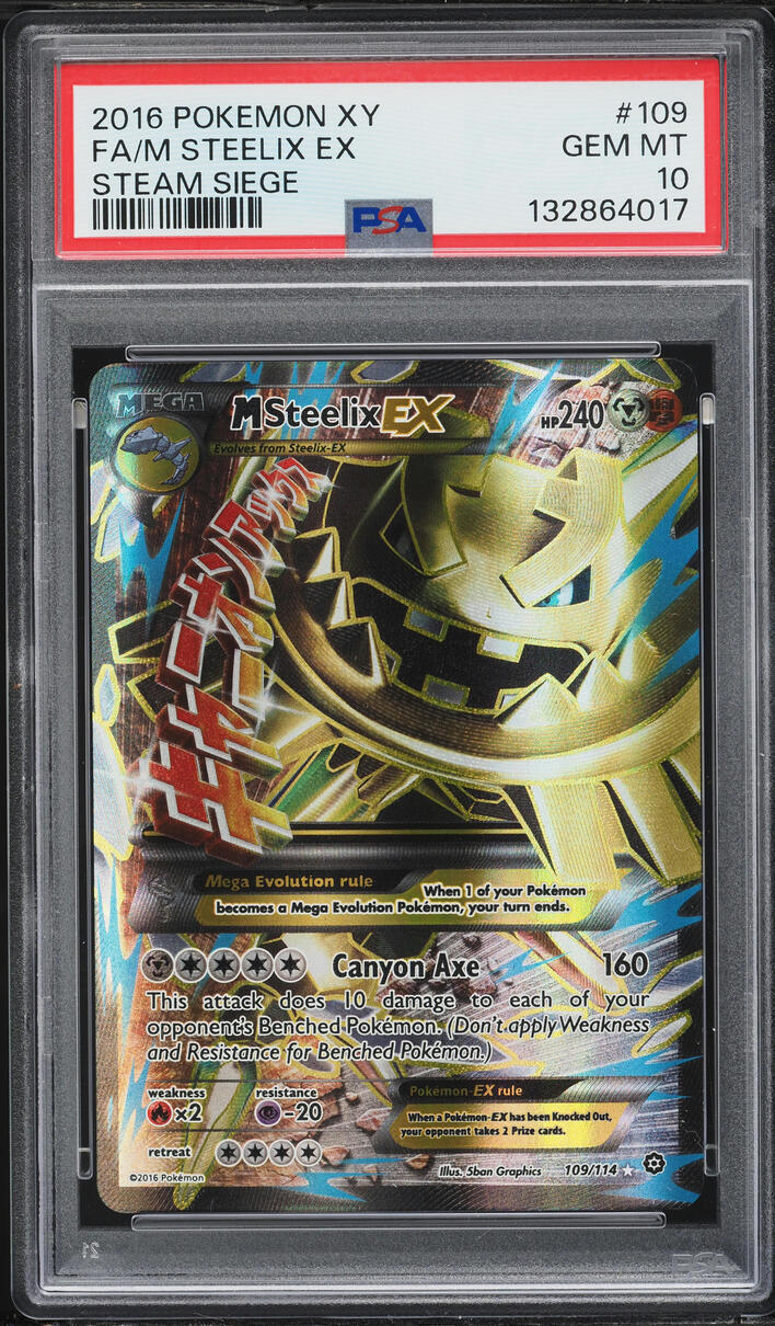 2016 Pokemon XY Steam Siege Full Art M Steelix EX #109 PSA 10 GEM MINT