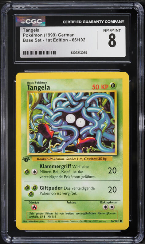 1999 tangela pokemon card value Base Set First Edition #66(Shadowless) Colorless Double Kick (30) Flip 2 coins Tangela 66/102 Shadowless Base Set