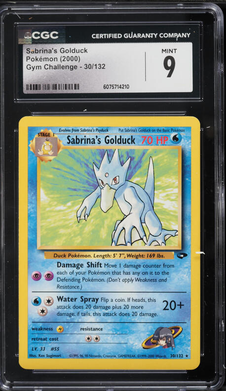 2000 Pokemon Gym Challenge Sabrina's Golduck #30 CGC 9 MINT