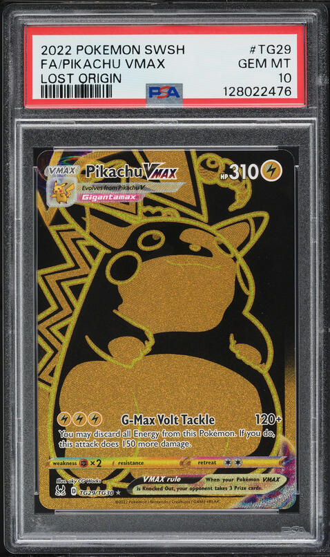 2022 Pokemon SWSH Lost Origin Full Art Pikachu VMAX #TG29 PSA 10