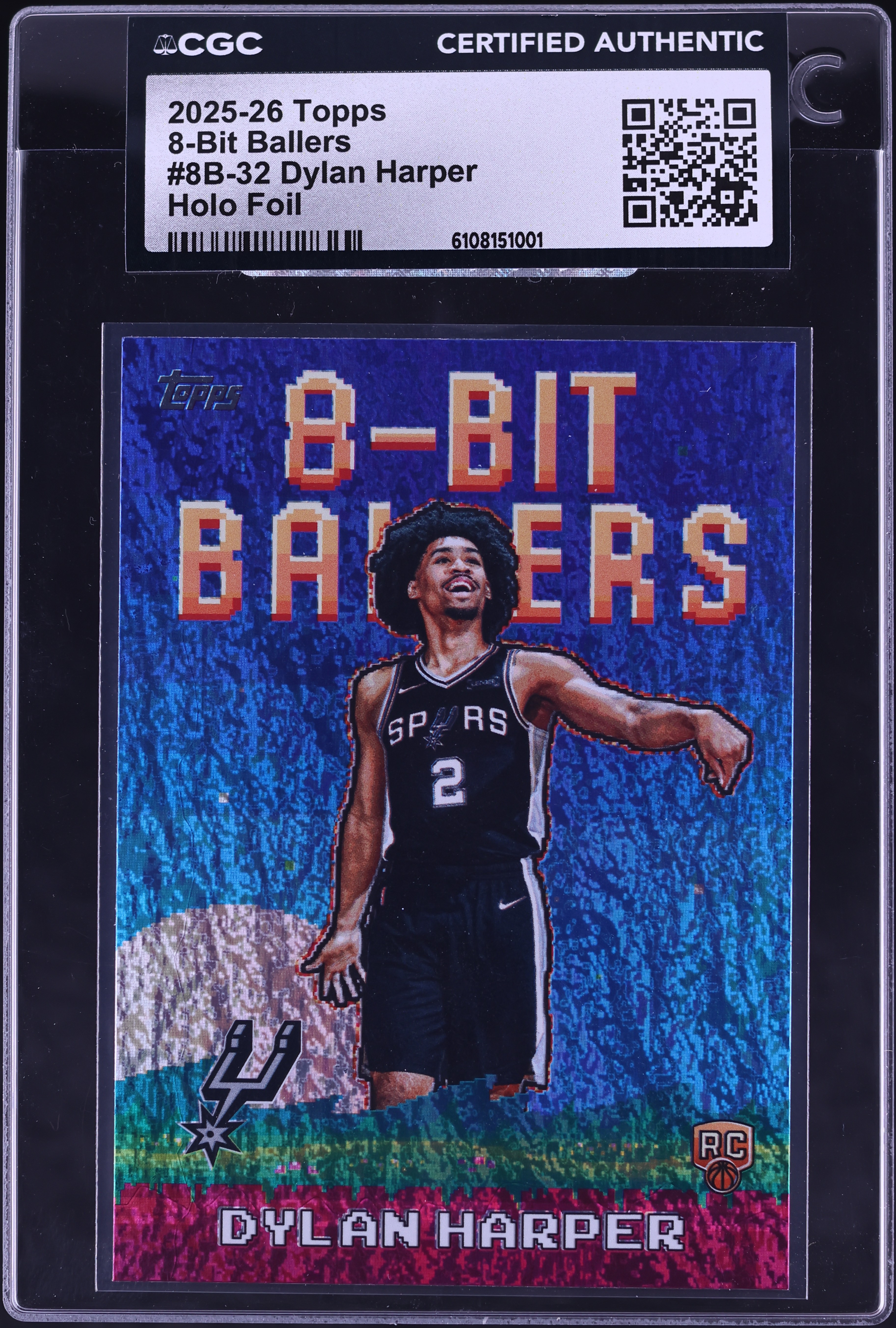 2025 Topps 8-Bit Ballers Holo Foil Dylan Harper ROOKIE #8B-32 CGC